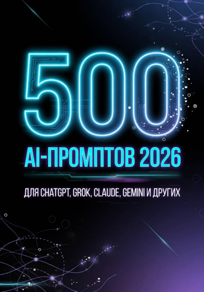 500 лучших AI-промптов 2026. Для ChatGPT, Grok, Claude, Gemini и других моделей. Игорь Проскурин