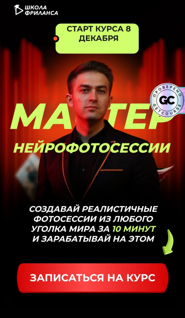 Мастер нейрофотосессий. Тариф Для себя. Алексей Радонец Школа фриланса