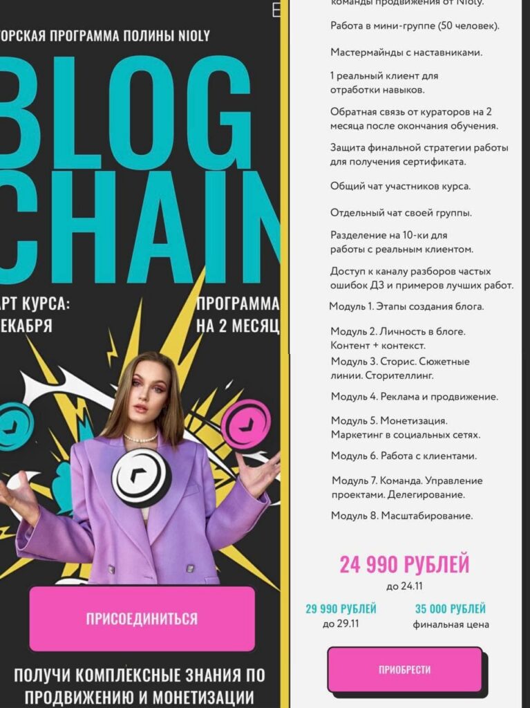 Blogchain. Блогчейн Тариф Премиум. Полина Пушкарева, nioly, Ниоли