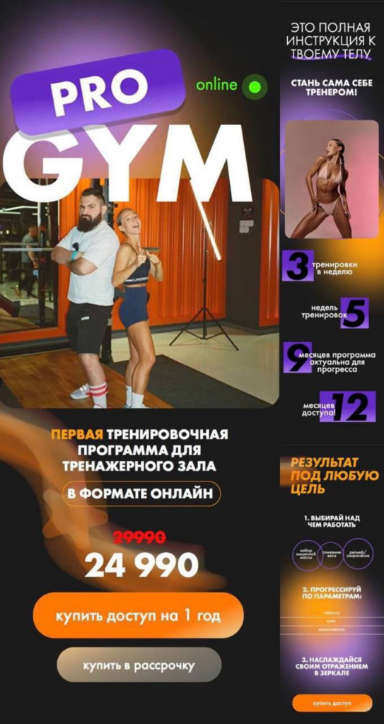 Pro Gym. Первая тренировочная программа для тренажерного зала в формате онлайн. Соня Солдатова, Самвел Даниелян