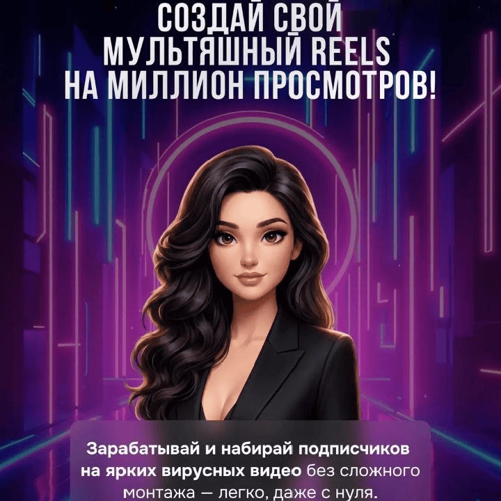 Создай свой мультяшный Reels на миллион просмотров. Дарья Рейшвиц